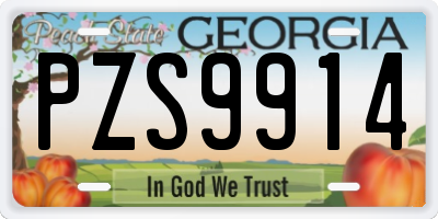 GA license plate PZS9914