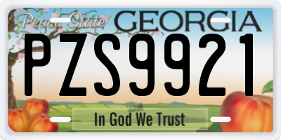 GA license plate PZS9921