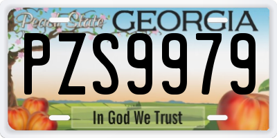 GA license plate PZS9979