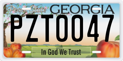 GA license plate PZT0047