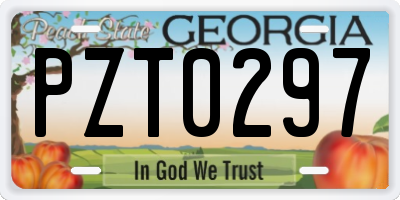 GA license plate PZT0297