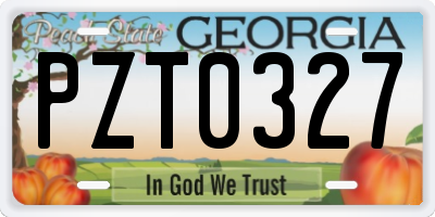 GA license plate PZT0327