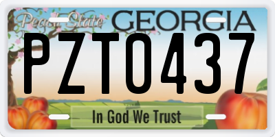 GA license plate PZT0437