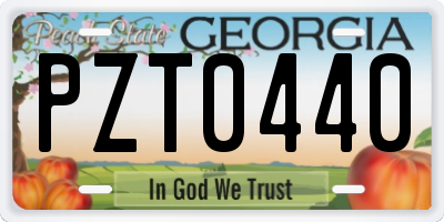 GA license plate PZT0440