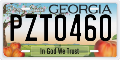 GA license plate PZT0460