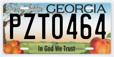 GA license plate PZT0464