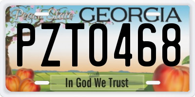GA license plate PZT0468