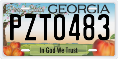 GA license plate PZT0483