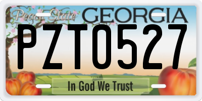 GA license plate PZT0527