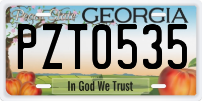 GA license plate PZT0535