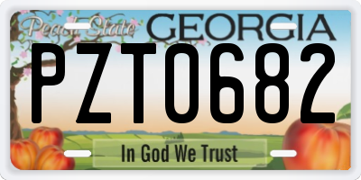 GA license plate PZT0682