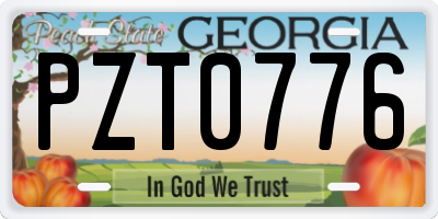 GA license plate PZT0776