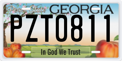 GA license plate PZT0811