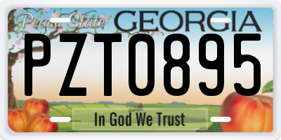 GA license plate PZT0895