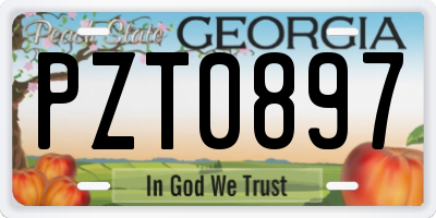 GA license plate PZT0897