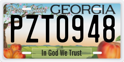 GA license plate PZT0948