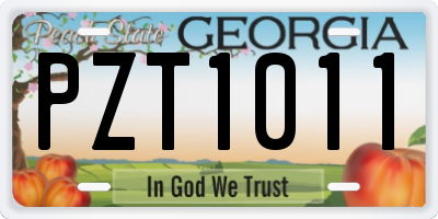 GA license plate PZT1011