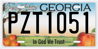 GA license plate PZT1051