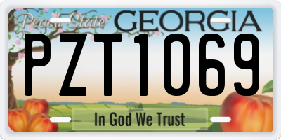 GA license plate PZT1069