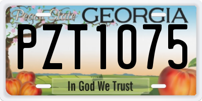 GA license plate PZT1075