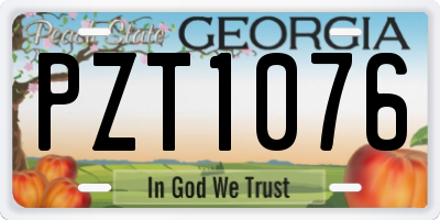 GA license plate PZT1076