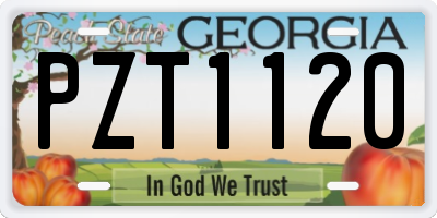 GA license plate PZT1120