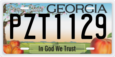 GA license plate PZT1129