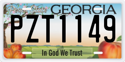 GA license plate PZT1149