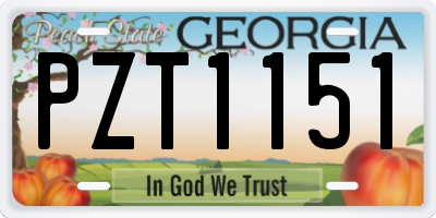 GA license plate PZT1151