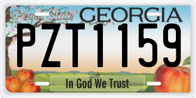 GA license plate PZT1159