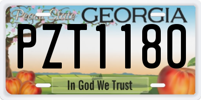 GA license plate PZT1180