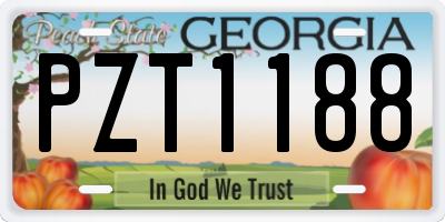GA license plate PZT1188