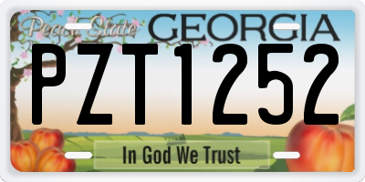 GA license plate PZT1252