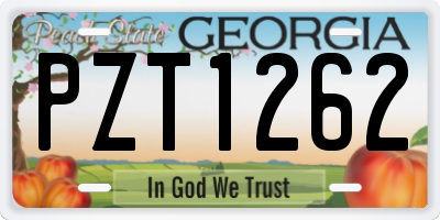 GA license plate PZT1262
