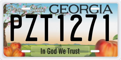 GA license plate PZT1271
