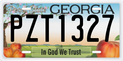GA license plate PZT1327