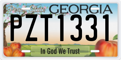 GA license plate PZT1331