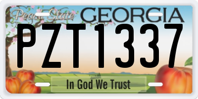 GA license plate PZT1337