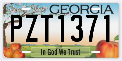 GA license plate PZT1371