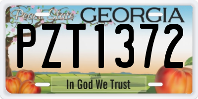 GA license plate PZT1372