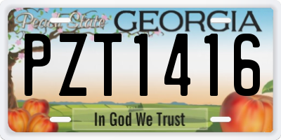 GA license plate PZT1416