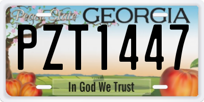 GA license plate PZT1447