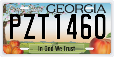 GA license plate PZT1460