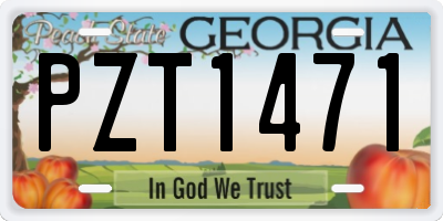 GA license plate PZT1471
