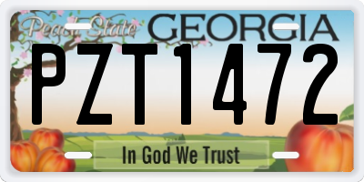 GA license plate PZT1472