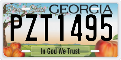 GA license plate PZT1495