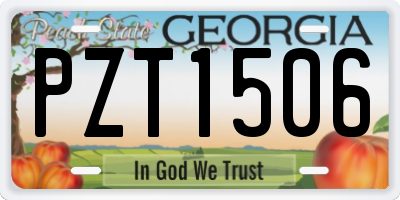 GA license plate PZT1506