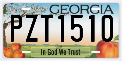 GA license plate PZT1510