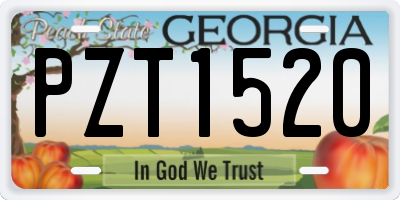 GA license plate PZT1520