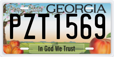 GA license plate PZT1569
